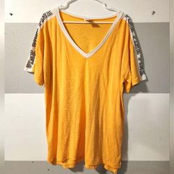 Pink Victoria's Secret Tops | Dark Mustard Yellow Victoria Secret Pink Deep V Neck Flowy Lounge Top | Color: Gold/Yellow | Size: L