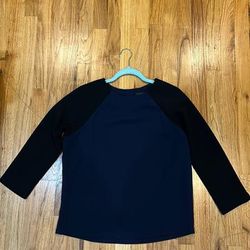 J. Crew Tops | Black And Navy Worktop With Three Buttons In The Back | Color: Black | Size: 2