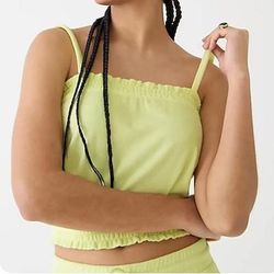J. Crew Tops | *Nwt* J. Crew Smocked Towel Terry Tank Top | Color: Yellow | Size: M