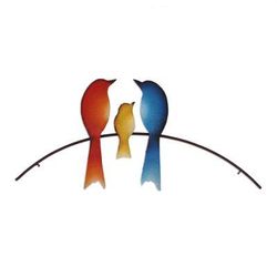 Bird Family,'Steel Wall Sculpture of Three Birds from Mexico'