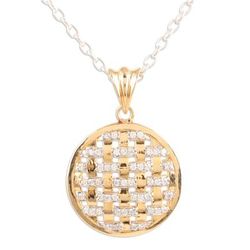 '18k Gold-Accented & Moissanite Interlaced Pendant Necklace'