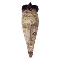 Fang Origins,'Original Wood Wall Mask Hand Carved in Ghana'