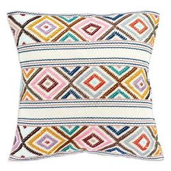 Festive Autumn,'Hand Loomed Cotton Cushion Cover with Geometric Pattern'