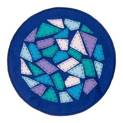 Magical Fragments,'Handcrafted Geometric Round Blue and Purple Felt Doily'