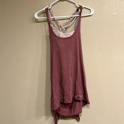 Lululemon Athletica Tops | Lululemon Tied In Energy 2-In-1 Tank Plumful / Pink Bliss Size 4 Built In Bra | Color: Pink/Purple | Size: 4