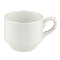 Homer Laughlin HL6536000 7 oz Pristine Stackable Tea Cup - China, Ameriwhite