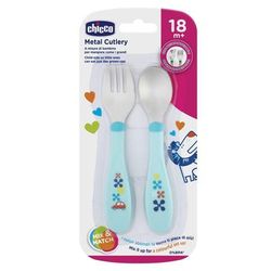 Chicco Posate Inox 18M+ Azzurro/Verde 1 St