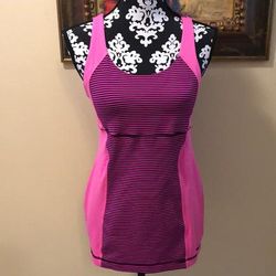 Lululemon Athletica Tops | Lululemon Cross Strap Back Stretch Bra Insert Athletic Top | Color: Pink/Purple | Size: M