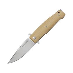 Viper Keeper 2 ASLS Lock Folding Knife 3.75in ELMAX Steel Stonewashed Plain Blade Natural Canvas Micarta Handle V6000CN