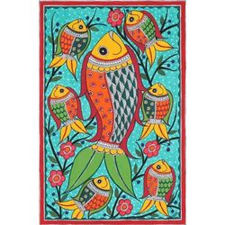 Fish Family,'Madhubani Style Fish Painting'
