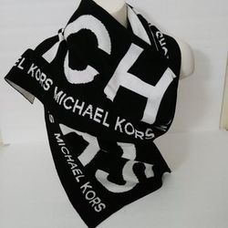 Michael Kors Accessories | Michael Kors Logo Jacquard Black White Scarf | Color: Black/White | Size: Os