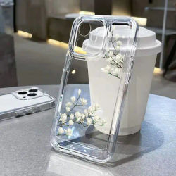 Coque fleurie en silicone souple pour iPhone coque transparente pour iPhone 11 13 14 12 Pro Max