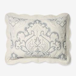 Amelia Sham by BrylaneHome in Ivory Navy (Size STAND) Pillow