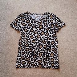 J. Crew Tops | J.Crew Leopard Print Vintage Cotton Tee Size Xs | Color: Black/Brown | Size: Xs