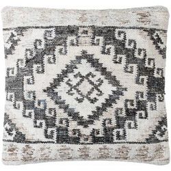 Jayna 18" Square Rustic Black/White/Light Slate/Medium Brown Throw Pillow - Boutique Rugs