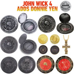 Può aprire John Wick Blood protection Marker Coin portachiavi regolatore monete Luxury Metal Prop