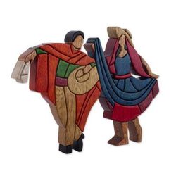 'The Marinera Dance' - Hand Made Peruvian Wood Sculpture