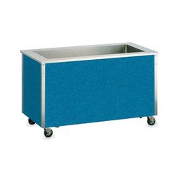 Vollrath 36243 37 5/8" Non-Refrigerated Cold Food Bar - 3 Full Size Pan Wells, Floor Model, Stainless Steel