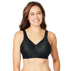 Plus Size Women's Magic Lift® Seamless T-Shirt Bra by Glamorise in Black (Size 48 C)