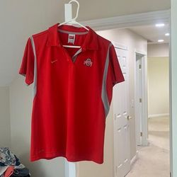 Nike Tops | Nike Fit Dry Ohio State Polo Shirt | Color: Gray/Red | Size: L