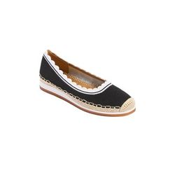 Extra Wide Width Women's The Franny Slip On Flat by Comfortview in Black (Size 9 WW)