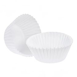 Hoffmaster 602-450200 Lapaco Baking Cup - 2" x 1 1/4", Paper, White, Fluted