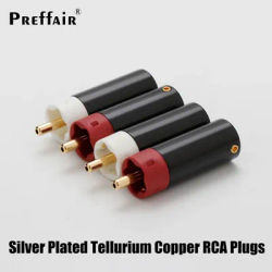 Fiches RCA en cuivre tellurium plaqué argent connecteur pour amplificateur câble de haut-parleur