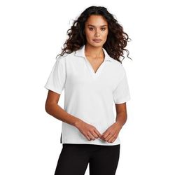 Mercer+Mettle MM1015 Women's Stretch Jersey Polo Shirt in White size XS | Polyester/Spandex Blend