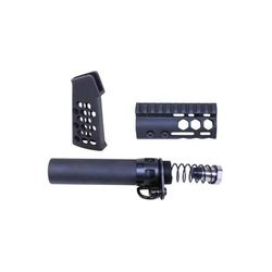 Guntec USA AR-15 Micro Honeycomb Pistol Furniture Set Anodized Black MICRO-HCP-SET-BLACK