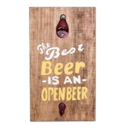 The Best Beer,'Hand-Painted Wood Wall Art and Mounted Bottle Opener'