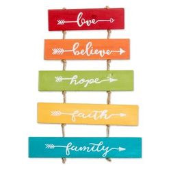 'Hand-Painted Inspirational Wood Wall Art with Jute Cords'