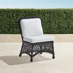 Set of 2 Hampton Dining Side Chairs in Black Walnut Wicker - Sunbrella Rain, Rain Dove - Frontgate