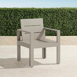 Set of 2 Boretto Dining Arm Chairs in Matte Dove Aluminum - Frontgate
