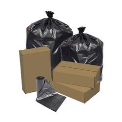 Pitt Plastics EC385817K 60 gal EcoStrong Trash Can Liner Bags - 58"L x 38"W, LDPE, Black, LDPE Plastic