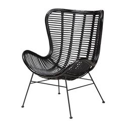 Colorado Modern Bohemian Rattan Accent Chair by Bali & Pari in Black