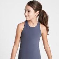 Athleta Shirts & Tops | Athleta Girl Long Distance Tank Size M/8-10 | Color: Blue/Gray | Size: Mg