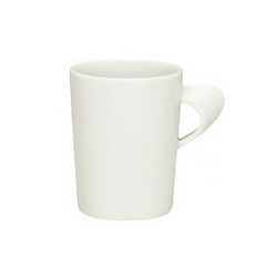 Schonwald 9355275 8 1/4 oz Porcelain Cup - Creative Complements Pattern, White, With Handle, 12/Case