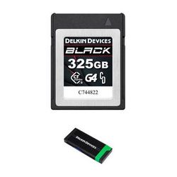 Delkin Devices 325GB BLACK G4 CFexpress Type B Memory Card with CFexpress Type B and SD UH DCFXBB325