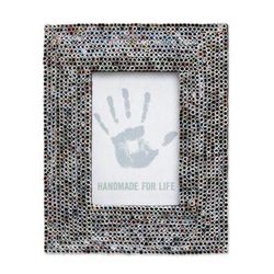Straw Memories,'4x6 Recycled Paper Multicolored Photo Frame from Bali'