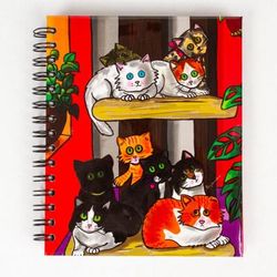Look of Sweetness,'Cat Themed Art Print Spiral Bound Journal'