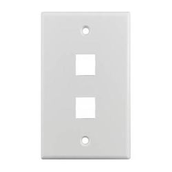 Simply45 S45-3202W-25 2-Port Single-Gang Keystone Wall Plate (White, 25-Pack) S45-3202W-25