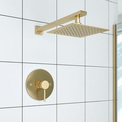 Randolph Morris Tranquil Rainfall Shower Set with Square Shower Head and Round Valve RMAS-SR-SQH-BB