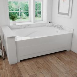 Aquarius Medora 60 x 42 Acrylic Alcove Skirted Bathtub with Right Drain RNTAHI5TOFSKR-WHT