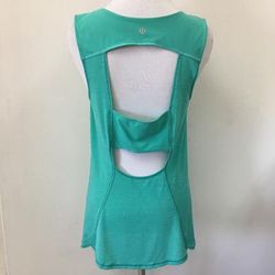 Lululemon Athletica Tops | Lululemon Aqua Green Tank Top Open Back Size 4 | Color: Green | Size: 4