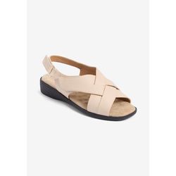 Extra Wide Width Women's The Kaisley Sandal by Comfortview in Oyster Pearl (Size 8 WW)