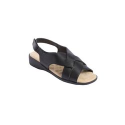 Extra Wide Width Women's The Kaisley Sandal by Comfortview in Black (Size 7 WW)