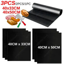 Tapis de Barbecue antiadhésif, 1 à 3 pièces, plaque de cuisson réutilisable 40x30cm/40x33cm pour fête, tapis de gril, outils, accessoires