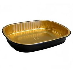 Handi-Foil 4202-70-150 Gourmet-To-Go Container - 9 3/4" x 7 3/4", Gold