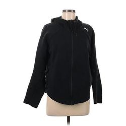 Puma Zip Up Hoodie: Black Tops - Women's Size Medium