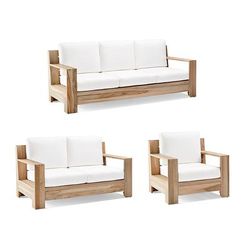 St. Kitts Seating Replacement Cushions - Right-facing Chair, Solid, Vista Boucle Alabaster, Standard - Frontgate